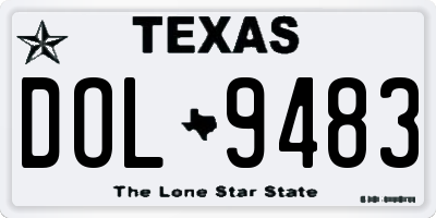 TX license plate DOL9483