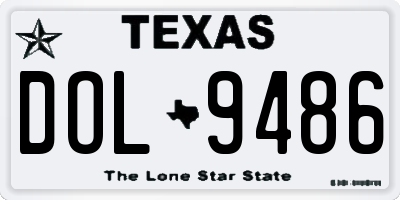 TX license plate DOL9486