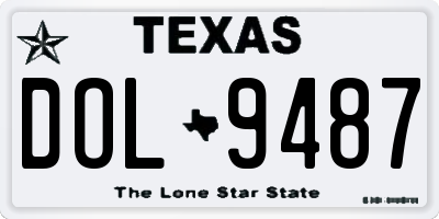 TX license plate DOL9487