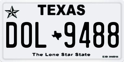 TX license plate DOL9488