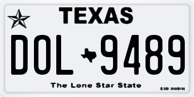 TX license plate DOL9489