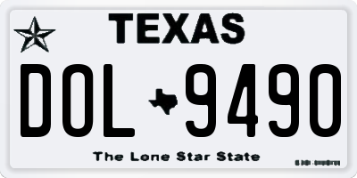 TX license plate DOL9490