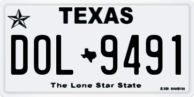 TX license plate DOL9491
