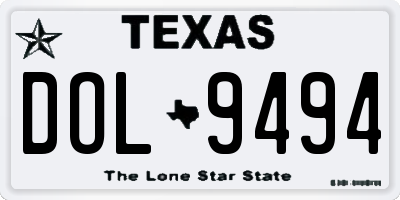 TX license plate DOL9494