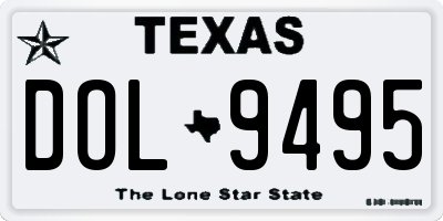 TX license plate DOL9495