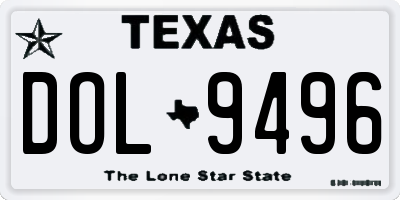 TX license plate DOL9496