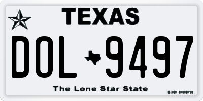 TX license plate DOL9497
