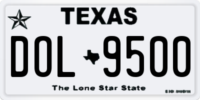 TX license plate DOL9500