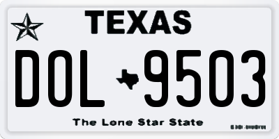TX license plate DOL9503