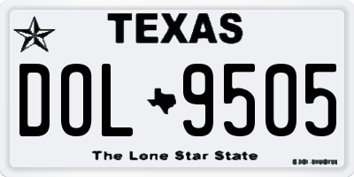 TX license plate DOL9505