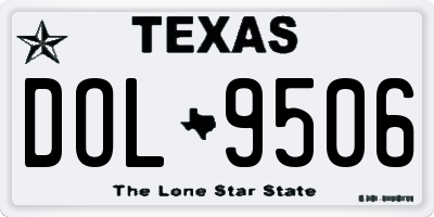 TX license plate DOL9506