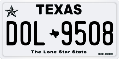 TX license plate DOL9508