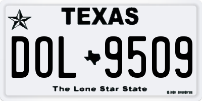 TX license plate DOL9509