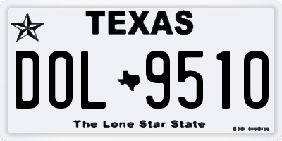 TX license plate DOL9510