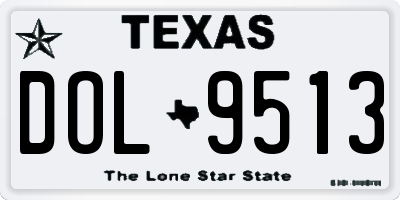 TX license plate DOL9513