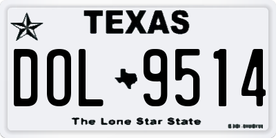 TX license plate DOL9514