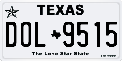TX license plate DOL9515