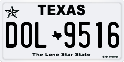 TX license plate DOL9516