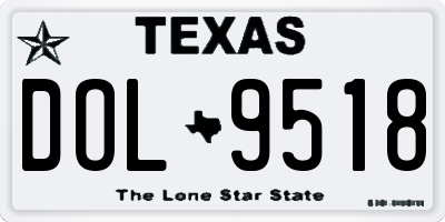 TX license plate DOL9518