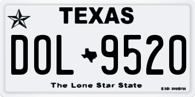 TX license plate DOL9520