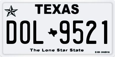 TX license plate DOL9521