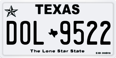 TX license plate DOL9522