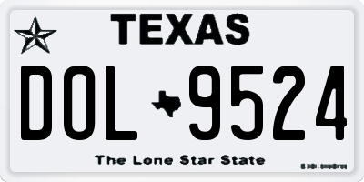 TX license plate DOL9524