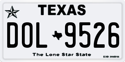 TX license plate DOL9526