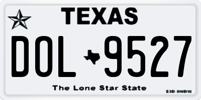 TX license plate DOL9527