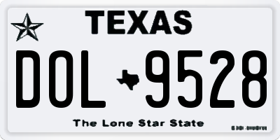 TX license plate DOL9528