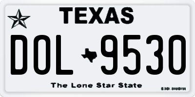 TX license plate DOL9530