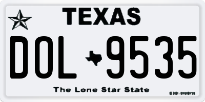 TX license plate DOL9535