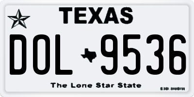 TX license plate DOL9536