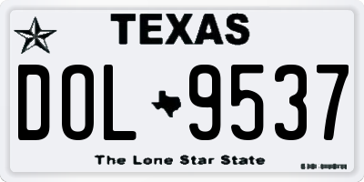 TX license plate DOL9537