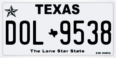 TX license plate DOL9538