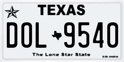 TX license plate DOL9540