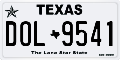 TX license plate DOL9541