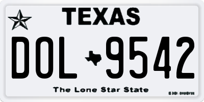 TX license plate DOL9542