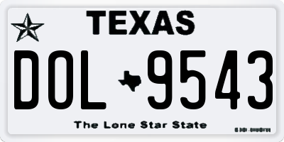 TX license plate DOL9543