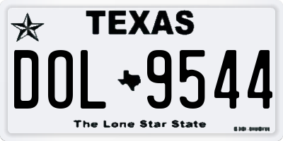 TX license plate DOL9544