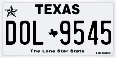 TX license plate DOL9545