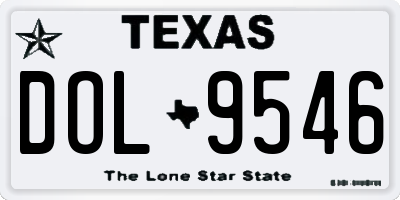 TX license plate DOL9546