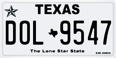 TX license plate DOL9547