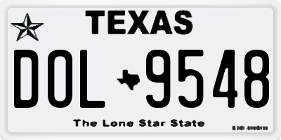 TX license plate DOL9548