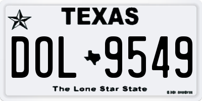 TX license plate DOL9549