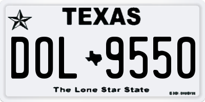 TX license plate DOL9550