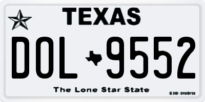 TX license plate DOL9552
