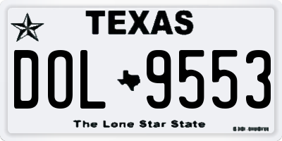 TX license plate DOL9553