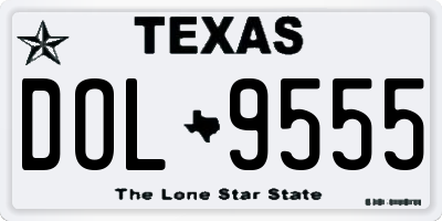TX license plate DOL9555