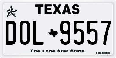 TX license plate DOL9557